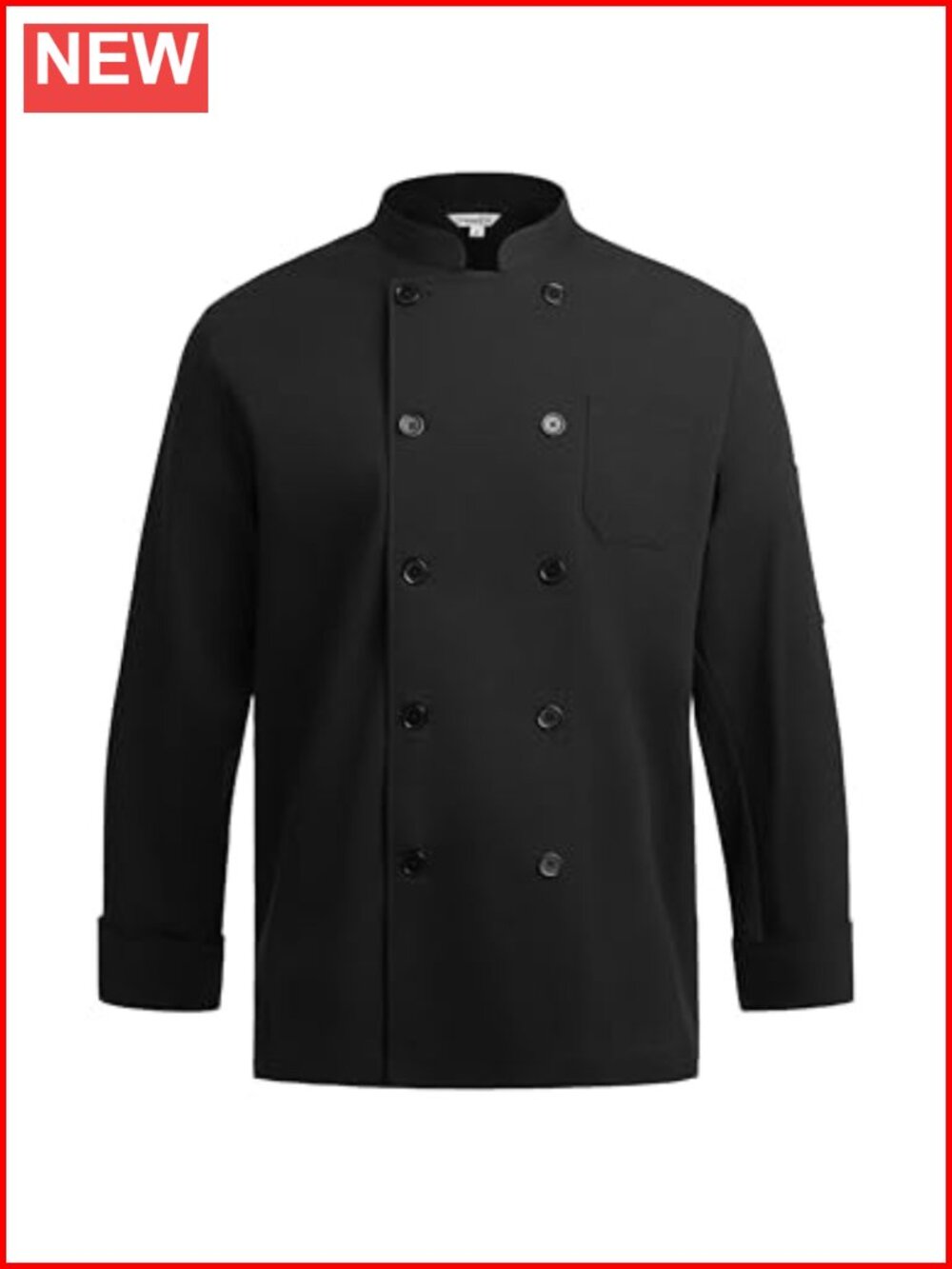 Men Chef Coat Long Sleeve Double Breasted 3 Pockets Food Service